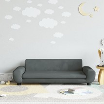 vidaXL Kids Sofa Dark Grey Velvet (100% polyester), solid pine wood, pla... - $167.66