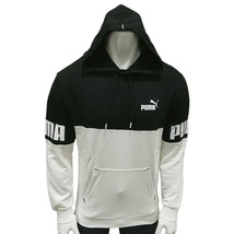 Nwt Puma Msrp $66.99 Power Mens Black Colorblock Long Sleeve Hoodie Sweatshirt S - £22.26 GBP