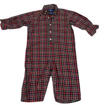 Ralph Lauren 24M Boys Red &amp; Green Plaid Cotton Long Sleeve Button-Up Romper - $442.73 MXN