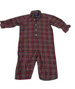 Ralph Lauren 24M Boys Red &amp; Green Plaid Cotton Long Sleeve Button-Up Romper - $442.73 MXN
