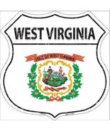 West Virginia State Flag Highway Shield Metal Sign - £22.34 GBP