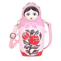 Cute Doll Shaped Shoulder Bag Pink Small Crossbody Bag for Women Novel Purses an - £26.22 GBP