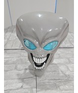 Scary Teeth Alien Adult Size Plastic Mask Costume 12&quot; x 10&quot; Blue Iridesc... - $31.30 CAD