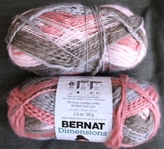 Bernat Dimensions Yarn 2 Skeins Bulky 30% Wool Discontinued - £7.03 GBP