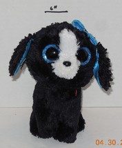 TY Silk Beanie babies BOOS Tracey The Dog plush toy White Black - £7.39 GBP