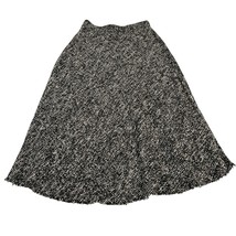 Jason Wu Skirt Womens 10 Black Tweed Boulce Knit A Line Midi Fringe Acad... - $39.40