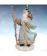 Elegant Seafoam Aqua Christmas Santa Claus Father Christmas Resin Figuri... - £31.92 GBP