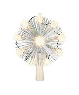 9-Point White Tinsel Star LED Christmas Tree Topper, 7&quot;, by Holiday Time - $27.77 CAD