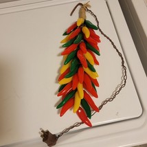 VTG Decorative Hanging Lights Ristra Bunch of Spicy Chili Peppers 16&quot; Lo... - $19.80