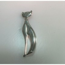 Graceful Kitty Cat Brooch In Sterling Silver By Beau Sky - $35.64