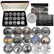World War Ii End Of Wwii 75th Anniversary Jfk Kennedy 15-Coin Complete Set w/Box - £73.19 GBP