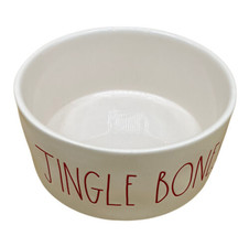 Rae Dunn Jingle Bones Large Dog Bowl Christmas 2018 6&quot; Bowl - £13.52 GBP