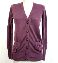 Old Navy  Purple V-neck Cardigan Sweater linen cotton womens size XS - £7.86 GBP