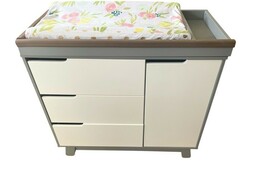 Infant Baby Changing Table Dresser w/ 3 Drawers & Cabinet Storage Station White image 2