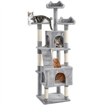 Tall Cat Tree Cat Tower W/Cozy Condos &amp; Scratching Post Cat Play House K... - £97.50 GBP