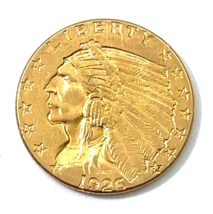 1926 Gold Indian Head Quarter Eagle AU Condition - $816.72