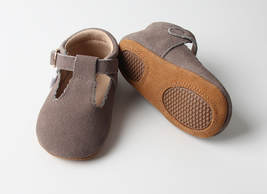Starbie Soft-Sole / Hard-Sole Baby Mary Janes - Gray, Baby T-Bar Shoes, Toddler  - £15.62 GBP+