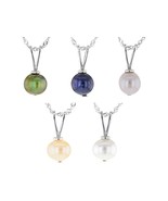 Various Color Freshwater Pearls Rhodium Ovr Silver Pendant &amp; 18&quot; Chain S... - $108.89