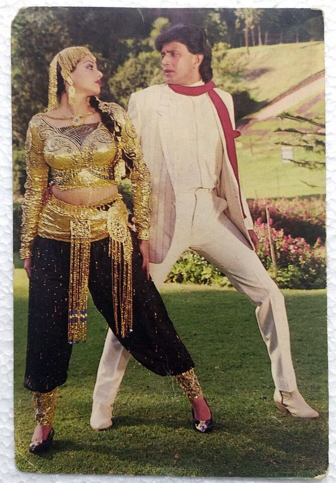 Primary image for Actor de Bollywood Mithun Chakraborty Sridevi Raro Antiguo Original Postal...