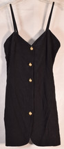 Byblos Womens Sleeveless Gold Button Black Dress 44 - $39.60