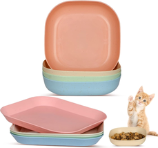 8 Pieces Cat Food Bowl Set, 6 Inch Wide Shallow Cat Bowl for Relief Whisker Fati - £11.83 GBP