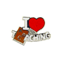 I Love Teaching Love Heart Novelty Pin Badge 3/4 Inch - £4.30 GBP