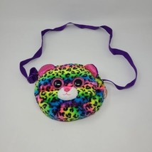 TY Gear Dotty Leopard Print Plush Bag Messenger Multicolor Rainbow Adjus... - $19.79