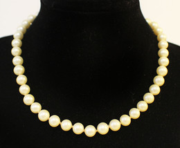 Pretty Vintage 1930&#39;s Art Deco Costume Pearl Necklace With Sterling Silver Clasp - £19.83 GBP