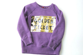 Mini Boden Sweatshirt Roald Dahl Golden Ticket Willy Wonka Purple Girls Size 4-5 - £21.63 GBP