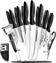 Premium Stainless Steel Kitchen Knife Set 17 Pcs - £90.93 GBP