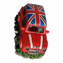 Mini Cooper Automobile w/Union Jack Roof, Aquarium Fish Tank Ornament w/Bubbler - £12.47 GBP