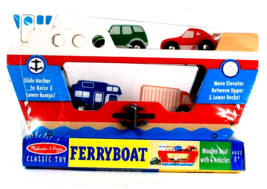Melissa &amp; Doug Classic Toy Wooden Ferryboat With 4 Vehicles Age 3 Years &amp; Up - £47.17 GBP