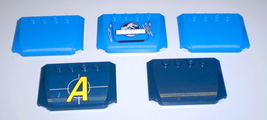 5 Used LEGO Blue &amp; Dark Blue Wedge 4 x 6 x 2/3 Triple Curved Car Hood Ro... - £7.82 GBP