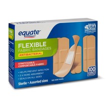 Equate Antibacterial Flexible Fabric Bandages, 100 count.. - £10.27 GBP