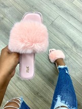 H2K ELEGANCE Pink Comfort Slides Sandals Open Toe Glitter Bling Ultra Cu... - $14.00