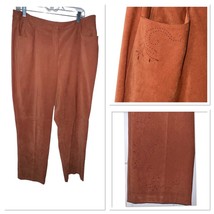 TALBOTS STRETCH BURNT ORANGE TROUSER PERFORATED CUT OUT DESIGN PANTS WOM... - $320.07 MXN