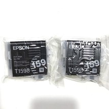 (2)Genuine Epson 159 Matte Black Cartridge T1598 T159820 T159 Stylus Photo R2000 - £14.00 GBP