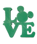 LOVE Word Quote With Mickey Mouse Face Head Green Home Decor Made in USA... - £6.38 GBP