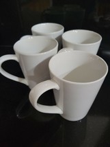 White Elite Gibson Designs Salena Coffee Mug Cup 4 1/8&quot; tall SET OF 4 - £7.94 GBP