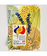 ACEO Original Watercolor Romania Postage Stamp Art Tristina Dietz Elmes ATC - £11.67 GBP