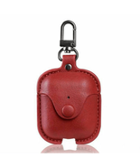 Leather Metal Snap Closure Case w/Carabiner RED For AirPod AirPods 1 2 - £4.59 GBP