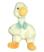 Vintage Russ Soft Pets White Gilbert Goose &amp; Bowtie 7&quot; Stuffed Plush Ani... - $21.00