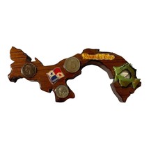 Vintage Panama Bocas del Toro Souvenir Wooden Wall Hanging with Coins and Fish - $22.58 CAD