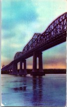 Bridges Postcard Huey P Long Bridge over the Mississippi Posted 1951 - £7.78 GBP