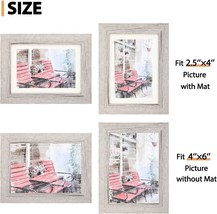 4x6 Picture Frame 4 Pack Distressed Vintage Farmhouse Wood Pattern Set Display P - £25.98 GBP