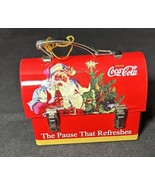 Vintage Rare-Coca-Cola Mini Domed &quot;Santa Claus&quot; Tin Lunchbox Ornament - $12.14 CAD