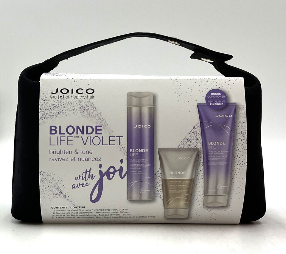 Joico Blonde Life Violet Gift Kit(Shampoo/Conditioner/Masque/Bag) - $35.59