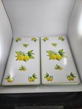 Set of 2 Vintage Lemon w Bees Metal Rectangular Stove Burner Cover 11.25” x 20” - £27.61 GBP