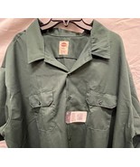 DICKIES Dark Green Button Front Work Short Sleeve Shirt 4XL NEW - $30.51 CAD