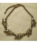 Bogoff© Goldtone and Rhinestone Necklace 1950s - €59,02 EUR
